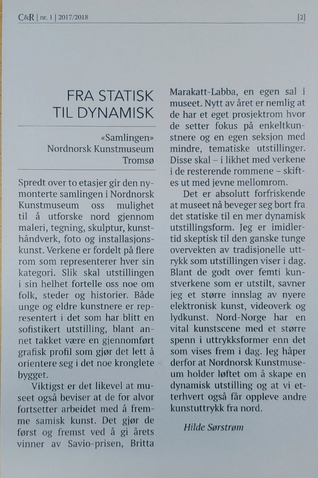 Hilde Sørstrøms kritikk Fra statisk til dynamisk 
