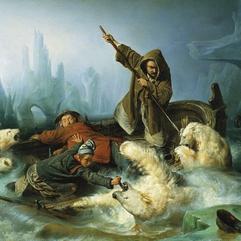 «Fighting Polar Bears» by Francois-Auguste Biard